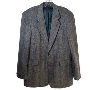 J.D. Christopher Mens 42L Gray Herringbone 100% Wool Blazer‎ Sport Coat Slovakia